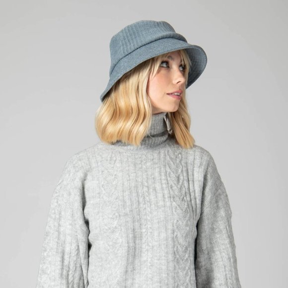 NWT Anthropologie + San Diego Hat Co. Cozy and Chic Bucket Hat Blue (ONE SIZE) - Picture 1 of 16